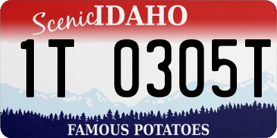 ID license plate 1T0305T