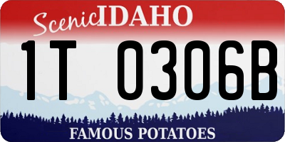 ID license plate 1T0306B