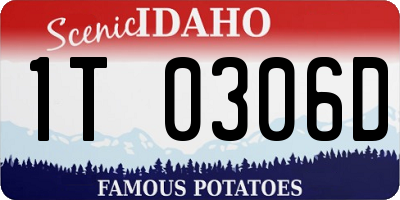 ID license plate 1T0306D