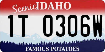ID license plate 1T0306W