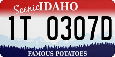 ID license plate 1T0307D