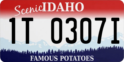ID license plate 1T0307I