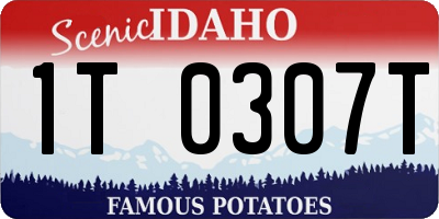 ID license plate 1T0307T