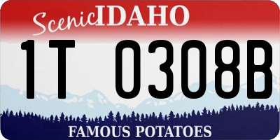 ID license plate 1T0308B