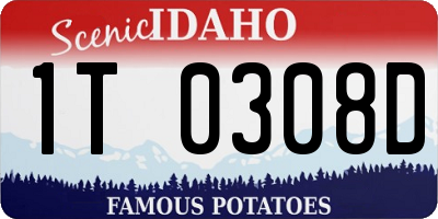 ID license plate 1T0308D