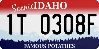ID license plate 1T0308F
