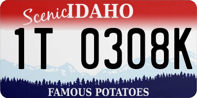 ID license plate 1T0308K