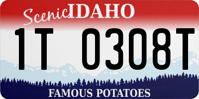 ID license plate 1T0308T
