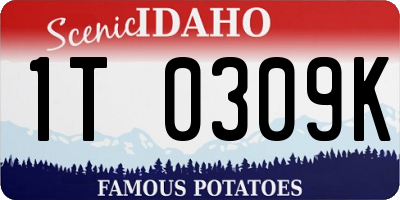 ID license plate 1T0309K