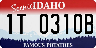 ID license plate 1T0310B