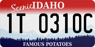 ID license plate 1T0310C