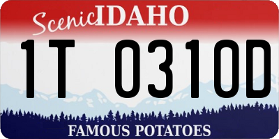 ID license plate 1T0310D