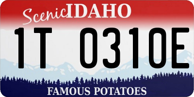 ID license plate 1T0310E
