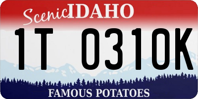 ID license plate 1T0310K