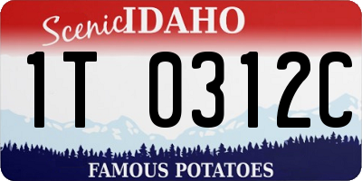 ID license plate 1T0312C