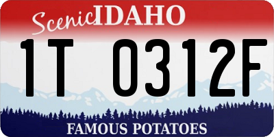 ID license plate 1T0312F