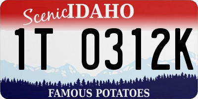 ID license plate 1T0312K