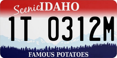 ID license plate 1T0312M