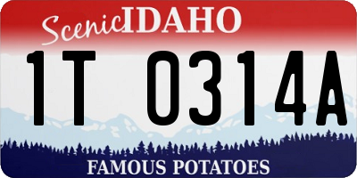 ID license plate 1T0314A