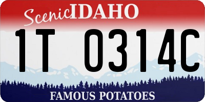 ID license plate 1T0314C