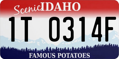 ID license plate 1T0314F