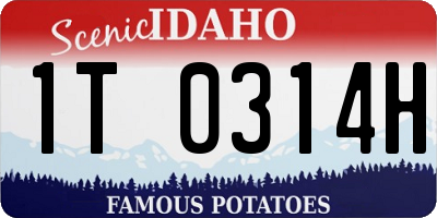 ID license plate 1T0314H