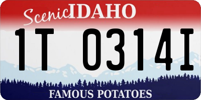 ID license plate 1T0314I