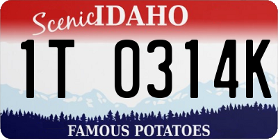 ID license plate 1T0314K