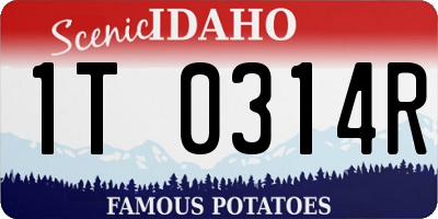 ID license plate 1T0314R