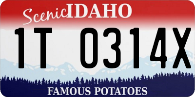 ID license plate 1T0314X