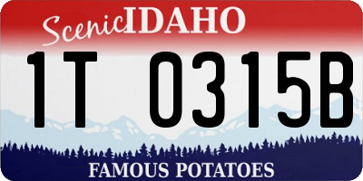 ID license plate 1T0315B