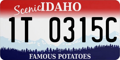 ID license plate 1T0315C
