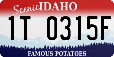 ID license plate 1T0315F