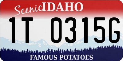 ID license plate 1T0315G