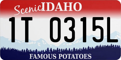 ID license plate 1T0315L