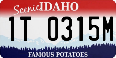 ID license plate 1T0315M