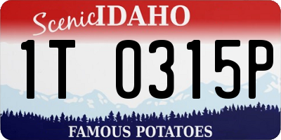 ID license plate 1T0315P