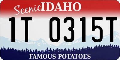 ID license plate 1T0315T