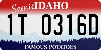 ID license plate 1T0316D