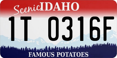 ID license plate 1T0316F