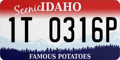 ID license plate 1T0316P