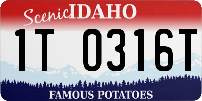 ID license plate 1T0316T