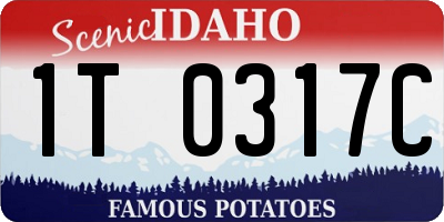 ID license plate 1T0317C