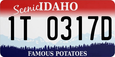 ID license plate 1T0317D