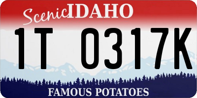 ID license plate 1T0317K