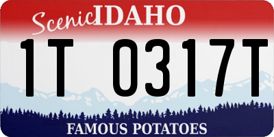 ID license plate 1T0317T