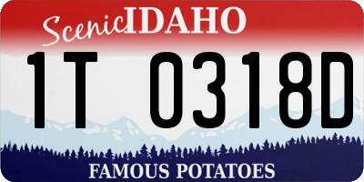 ID license plate 1T0318D