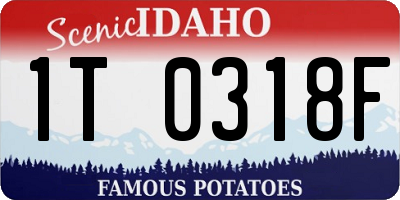 ID license plate 1T0318F