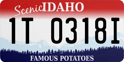 ID license plate 1T0318I
