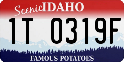 ID license plate 1T0319F